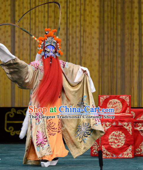 Chained Traps Chinese Peking Opera Old Man Dou Erdun Garment Costumes and Headwear Beijing Opera Takefu Apparels Martial Male Clothing