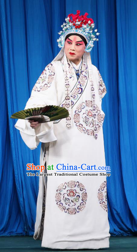 Romance of the Iron Bow Chinese Peking Opera Martial Male Garment Costumes and Headwear Beijing Opera Young Male Apparels Niche Kuang Zhong Clothing