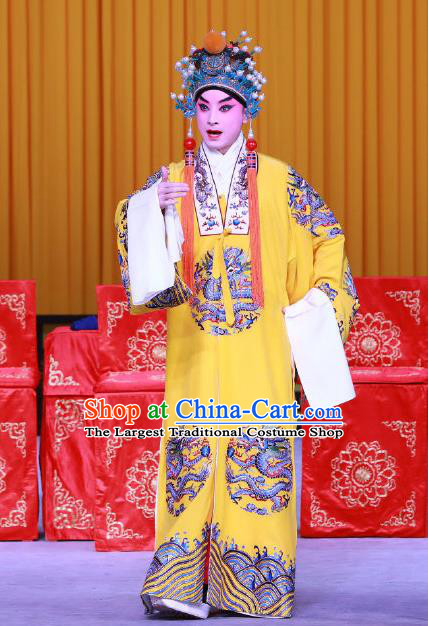 Jiu Jiang Kou Chinese Peking Opera Xiaosheng Garment Costumes and Headwear Beijing Opera Young Male Apparels Emperor Zhu Yuanzhang Clothing