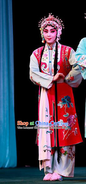 Chinese Beijing Opera Maidservant Apparels Shi Wen Hui Costumes and Headpieces Traditional Peking Opera Xiaodan Dress Garment