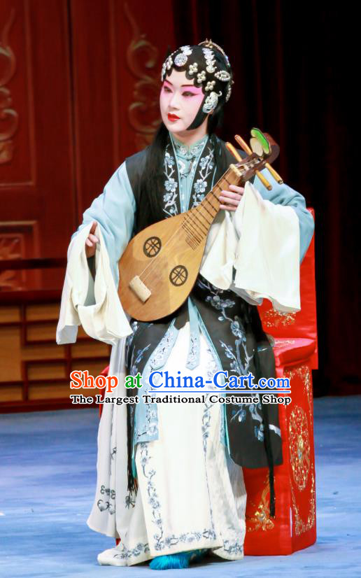 Chinese Ping Opera Young Female Qin Xianglian Princess Apparels Costumes and Headdress Traditional Pingju Opera Distress Woman Dress Garment