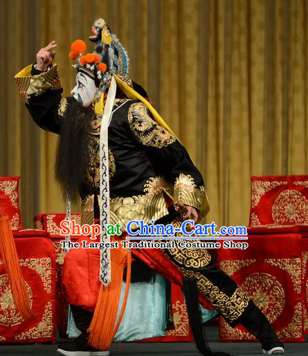 Xiao Yao Jin Chinese Peking Opera Wusheng Garment Costumes and Headwear Beijing Opera Martial Male Apparels Takefu Hua Qin Clothing