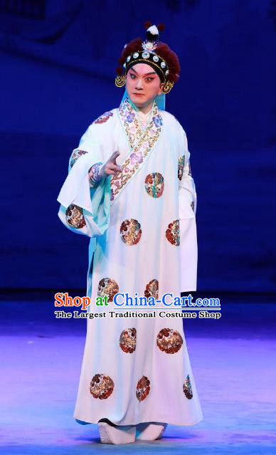 Seven Heros Five Gallants Chinese Peking Opera Niche Bai Yutang Garment Costumes and Headwear Beijing Opera Young Male Apparels Swordsman Clothing