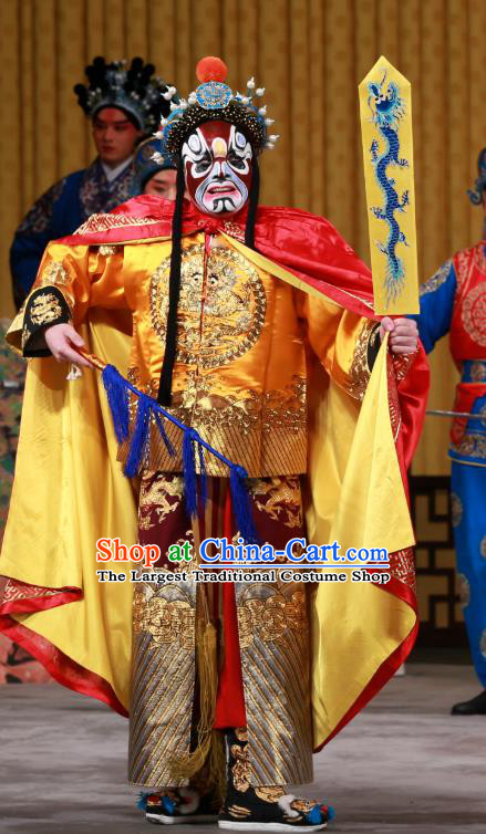 San Dao Ling Chinese Peking Opera Takefu Xie Tianci Garment Costumes and Headwear Beijing Opera Martial Male Apparels Takefu Clothing