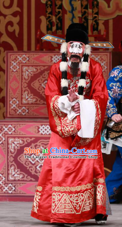 San Dao Ling Chinese Peking Opera Chou Male Garment Costumes and Headwear Beijing Opera Clown Apparels Official Wang Liang Clothing