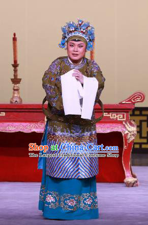 Chinese Beijing Opera Countess Apparels Hong Mu Ma Chou Costumes and Headpieces Traditional Peking Opera Elderly Female Dress Dame Garment