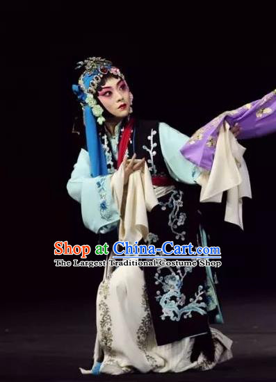 Chinese Beijing Opera Servant Girl Apparels Return to the Han Dynasty Costumes and Headpieces Traditional Peking Opera Xiaodan Dress Garment