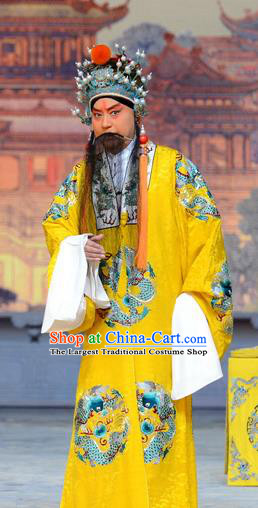 Empress With Great Feet Chinese Peking Opera Emperor Zhu Yuanzhang Garment Costumes and Headwear Beijing Opera Elderly Male Apparels Clothing