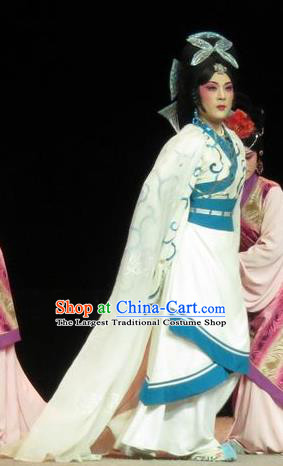 Chinese Ping Opera Princess Apparels Costumes and Headpieces Traditional Pingju Opera Saving Orphan Distress Maiden Dress Garment