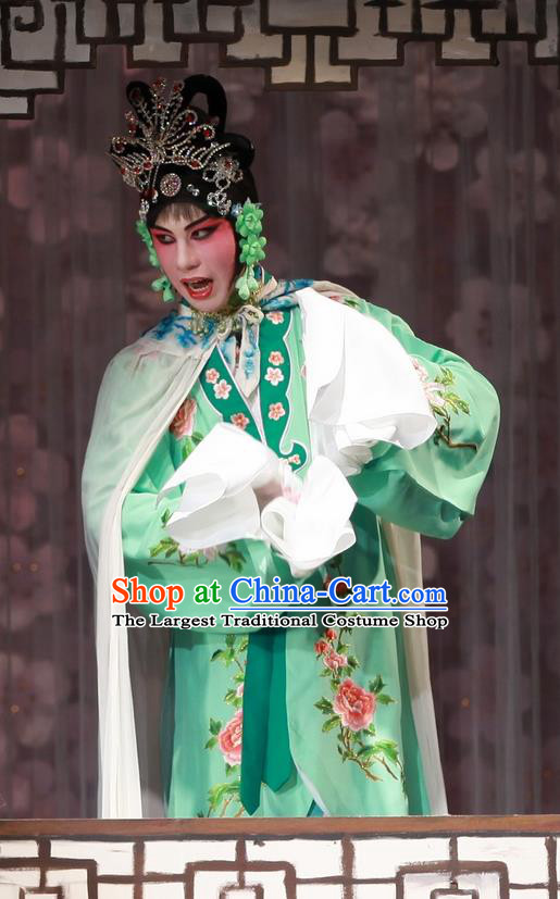 Chinese Beijing Opera Noble Concubine Apparels Lv Zhu Zhui Lou Costumes and Headpieces Traditional Peking Opera Hua Tan Dress Young Female Garment