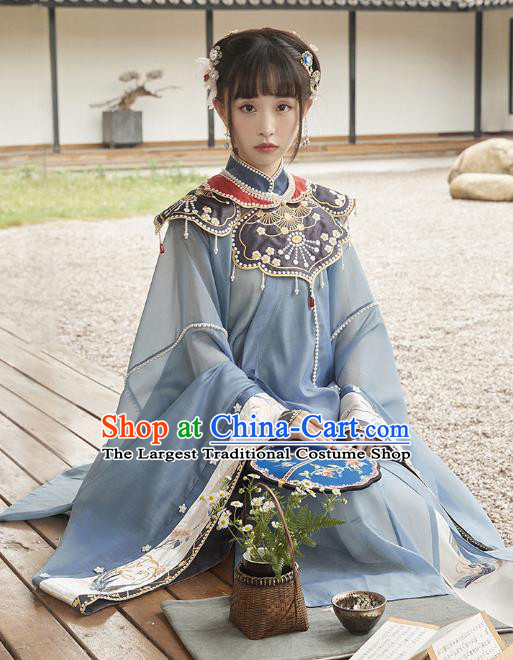 Chinese Traditional Ming Dynasty Nobility Lady Historical Costumes Ancient Royal Infanta Hanfu Dress Court Princess Garment