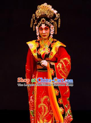 Chinese Beijing Opera Queen Wu Zetian Apparels Costumes and Headpieces Traditional Peking Opera Empress Dress Actress Wu Meiniang Garment