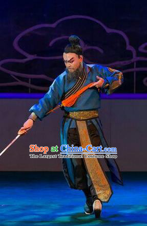 Lan Ruo Wu Geng Chinese Peking Opera Swordsman Yan Chixia Garment Costumes and Headwear Beijing Opera Hero Apparels Taoist Clothing