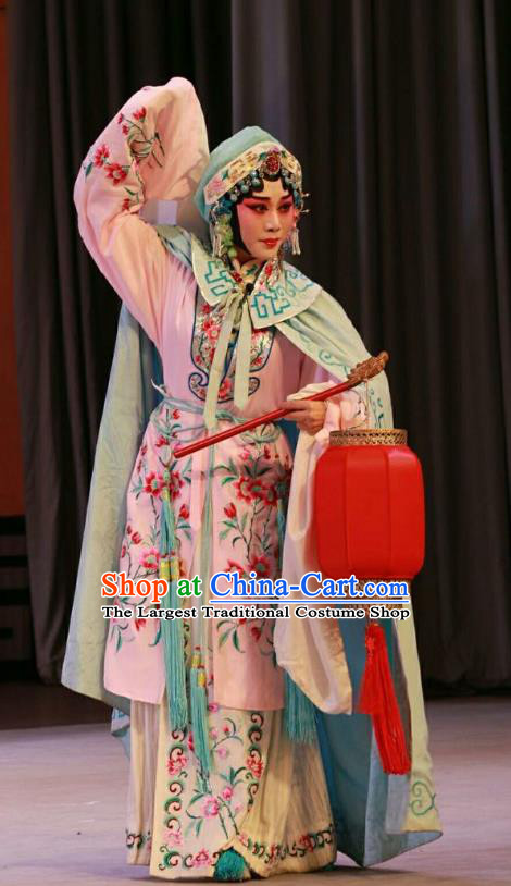 Chinese Beijing Opera Distress Woman Apparels Nan Jie Guan Costumes and Headdress Traditional Peking Opera Young Female Dress Actress Xu Jinhua Garment