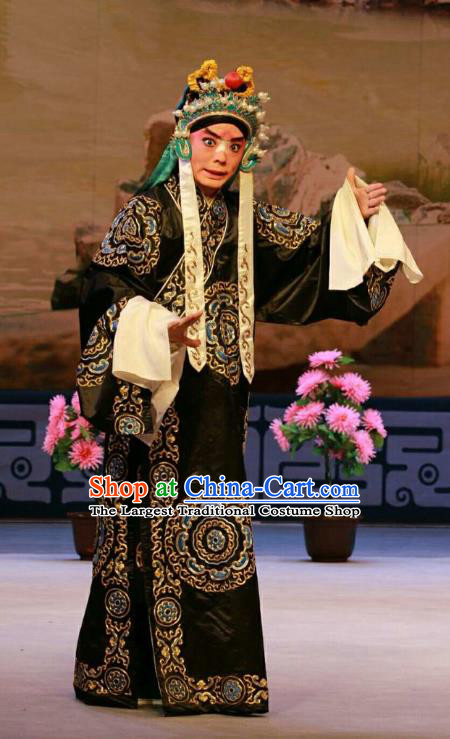 Nan Jie Guan Chinese Peking Opera Clown Garment Costumes and Headwear Beijing Opera Official He Yanxi Apparels Clothing