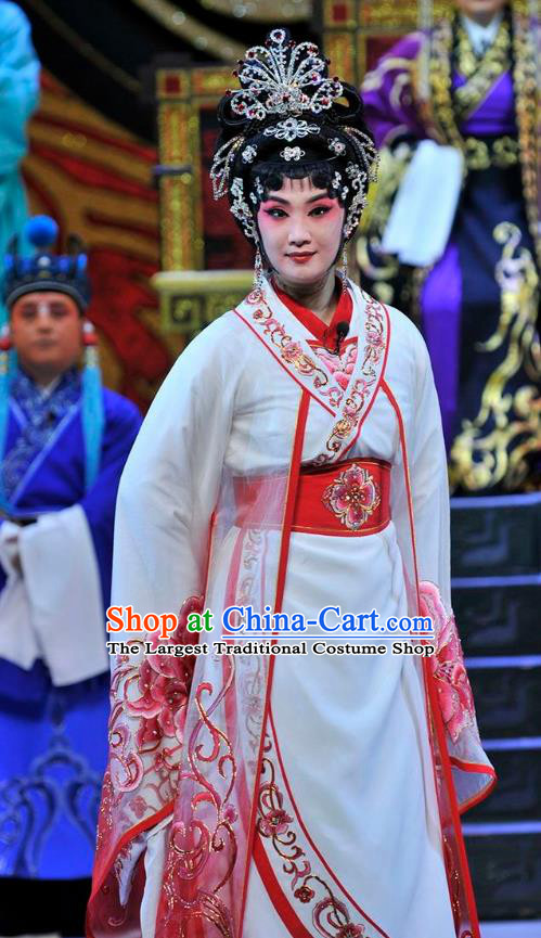 Chinese Beijing Opera Actress Apparels Qi Nv Wu Rong Costumes and Headdress Traditional Peking Opera Hua Tan Dress Diva Garment