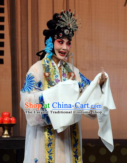 Chinese Beijing Opera Hua Tan Wang Xifeng Garment The Dream Of Red Mansions Costumes and Hair Accessories Traditional Peking Opera Young Mistress Dress Apparels