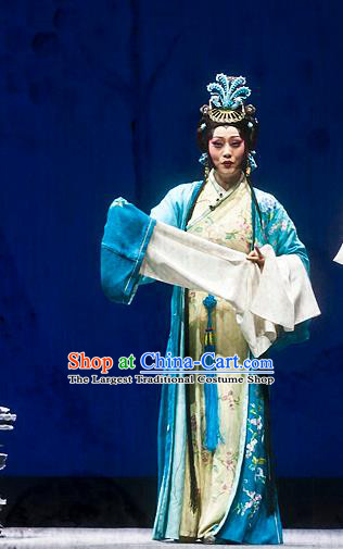 Chinese Beijing Opera Distress Maiden Apparels Anecdote of Jian An Costumes and Headdress Traditional Peking Opera Actress Dress Diva Cai Wenji Garment