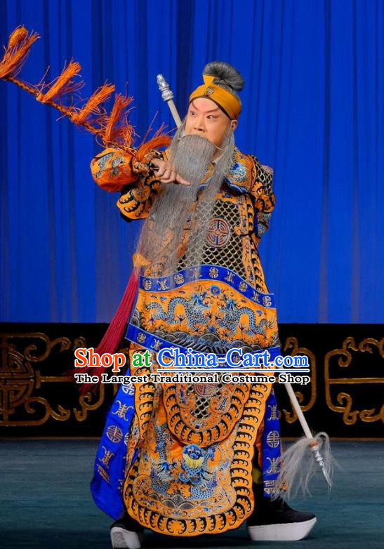 Gai Rong Zhan Fu Chinese Peking Opera General Garment Costumes and Headwear Beijing Opera Military Officer Wan Hongfei Apparels Armor Clothing