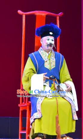 Hong Ling Yan Chinese Peking Opera Clown Apparels Costumes and Headpieces Beijing Opera Landlord Garment Clothing