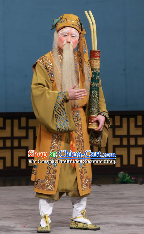 The Eight Immortals Crossing the Sea Chinese Peking Opera Apparels Costumes and Headpieces Beijing Opera Taoist Priest Zhang Guolao Garment Clothing