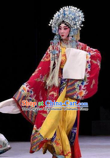 Chinese Beijing Opera Royal Princess Garment Xiang Lian Case Costumes and Hair Accessories Traditional Peking Opera Hua Tan Dress Apparels