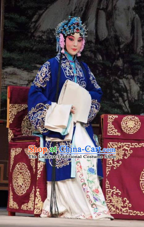 Chinese Beijing Opera Young Woman Garment Costumes and Hair Accessories The Jade Hairpin Traditional Peking Opera Actress Dress Diva Zhang Yuzhen Apparels