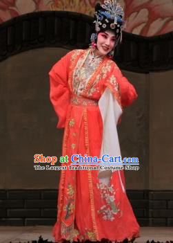 Chinese Beijing Opera Hua Tan Zhuo Wenjun Garment Costumes and Hair Accessories Bei Feng Jin Traditional Peking Opera Actress Dress Young Female Apparels