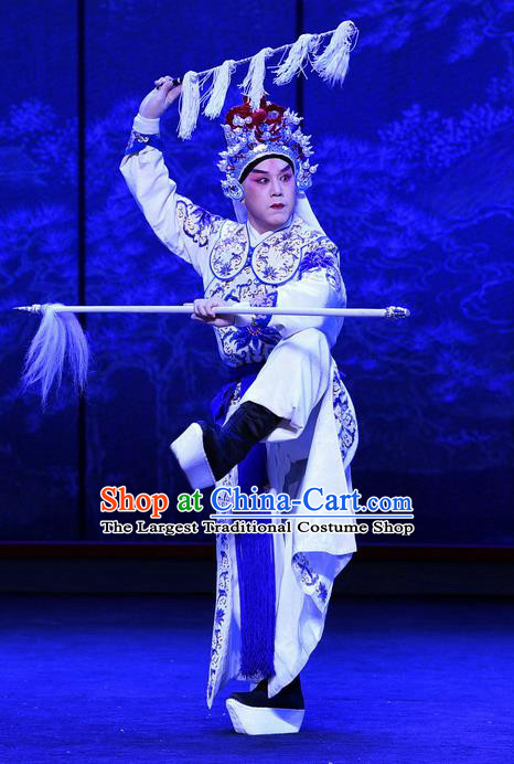 Zhao Jintang Chinese Ping Opera Wusheng Zhu Chundeng Garment Costumes and Headwear Pingju Opera Martial Male Apparels Clothing