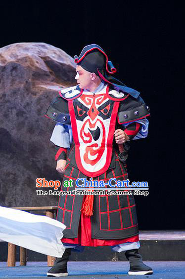 Hui Lan Ji Chinese Sichuan Opera Soldier Apparels Costumes and Headpieces Peking Opera Wusheng Garment Martial Male Clothing