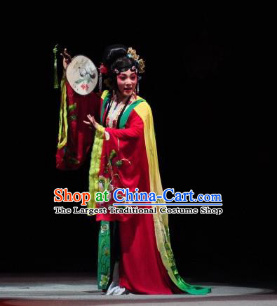 Chinese Sichuan Opera Actress Garment Costumes and Hair Accessories Traditional Peking Opera Li Yaxian Hua Tan Dress Courtesan Apparels