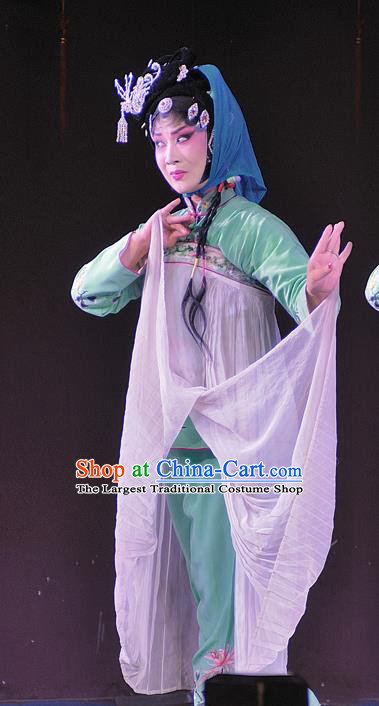 Chinese Sichuan Opera Young Lady Garment Costumes and Hair Accessories Traditional Peking Opera Actress Dress Hua Tan Apparels