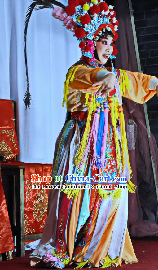 Chinese Sichuan Opera Hua Tan Garment Costumes and Hair Accessories Hua Xian Sword Traditional Peking Opera Actress Dress Flower Fairy Apparels