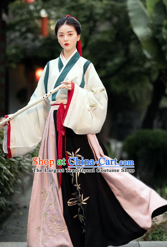 Chinese Ancient Female Swordsman Hanfu Dress Traditional Jin Dynasty Historical Costumes Complete Set for Women