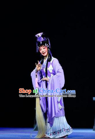 Chinese Sichuan Opera Taoist Nun Garment Costumes and Hair Accessories The Jade Hairpin Traditional Peking Opera Diva Chen Jiaolian Dress Hua Tan Apparels