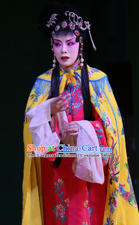 Chinese Sichuan Opera Actress Garment Costumes and Hair Accessories The Lotus Lantern Traditional Peking Opera Hua Tan Dress Goddess Apparels