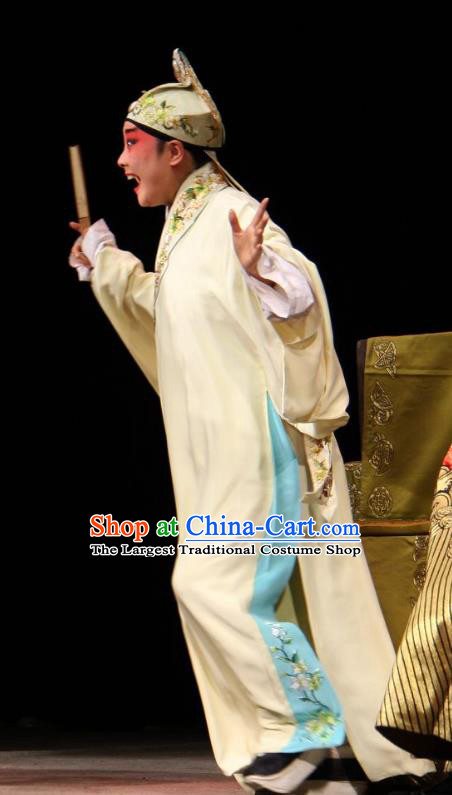 Yu He Qiao Chinese Sichuan Opera Scholar Apparels Costumes and Headpieces Peking Opera Xiaosheng Xuan Dengao Garment Young Male Clothing