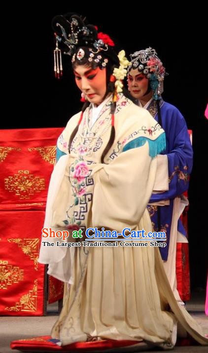 Chinese Sichuan Opera Rich Lady Garment Costumes and Hair Accessories Yu He Qiao Traditional Peking Opera Hua Tan Dress Diva Ke Baozhu Apparels