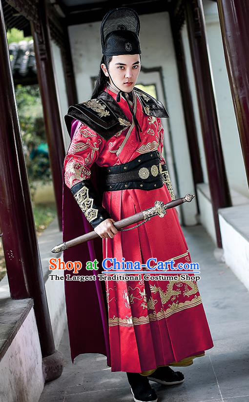 Chinese Traditional Ming Dynasty Blade Hanfu Clothing Ancient Drama Imperial Guard Garment Swordsman Historical Costumes for Men