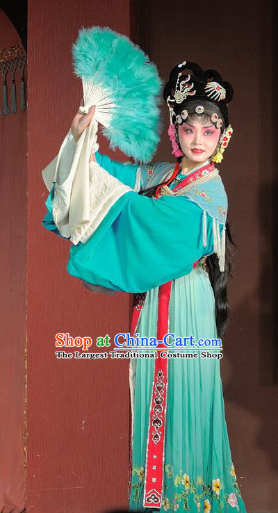 Chinese Sichuan Opera Actress Garment Costumes and Hair Accessories Shuang Bai Yue Traditional Peking Opera Hua Tan Dress Diva Jiang Ruilian Apparels