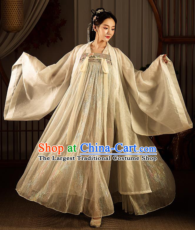 Chinese Traditional Tang Dynasty Palace Lady Hanfu Dress Garment Ancient Drama Goddess Princess Historical Costumes Complete Set