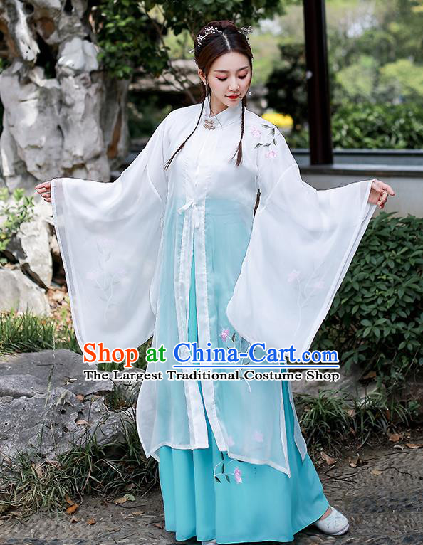 Chinese Traditional Ancient Young Lady Apparels Ming Dynasty Hanfu Dress Civilian Female Historical Costumes