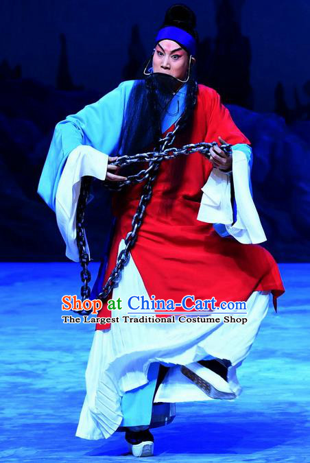 Zhu Lianxiu Chinese Peking Opera Dramatist Elderly Man Garment Costumes and Headwear Beijing Opera Prisoner Guan Hanqing Apparels Clothing