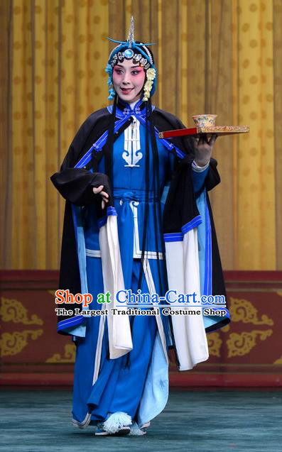 Chinese Beijing Opera Fisher Maiden Xiao Guiying Apparels Costumes and Headpieces Revenge of the Fisherman Traditional Peking Opera Young Female Garment Dress