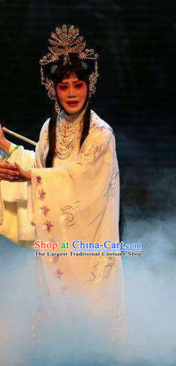 Chinese Beijing Opera Imperial Consort Apparels Costumes and Headpieces Mei Lan Ni Chang Traditional Peking Opera Goddess Dress Garment