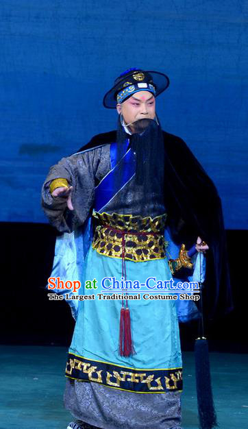 Xi Shi Chinese Peking Opera Elderly Male Garment Costumes and Headwear Beijing Opera Swordsman Fan Li Apparels Clothing