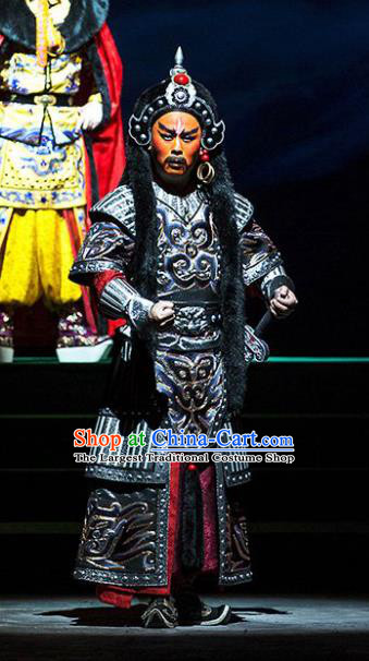 Kangxi Dadi Chinese Peking Opera King Ge Er Dan Garment Costumes and Headwear Beijing Opera General Armor Apparels Clothing