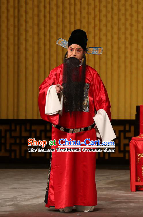 A Honey Trap Chinese Peking Opera Minister Garment Costumes and Headwear Beijing Opera Elderly Official Apparels Clothing