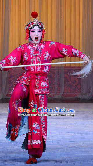 Chinese Beijing Opera Martial Girl Apparels Costumes and Headpieces Xin An Yi Traditional Peking Opera Swordsplay Female Luo Yan Dress Garment