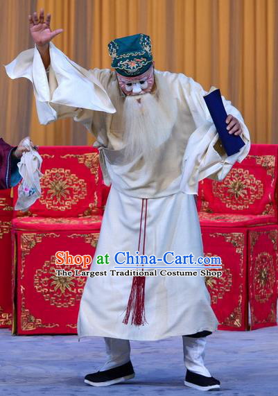 Xin An Yi Chinese Peking Opera Old Man Garment Costumes and Headwear Beijing Opera Elderly Male Apparels Clothing